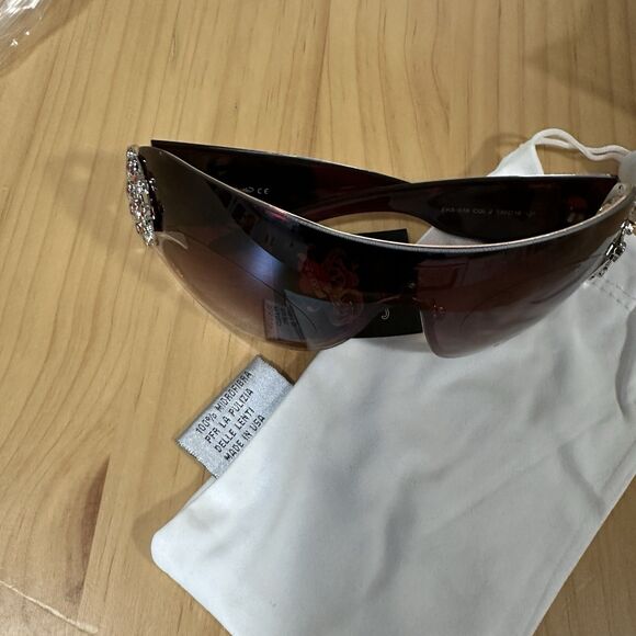 Ed Hardy  Vintage Y2K Brown Sunglasses Skulls  EHS 038 Glasses & Cloth New main image 6